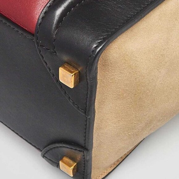 Celine Tricolor Leather/Suede Micro Luggage Tote Bag - Picture 5 of 12